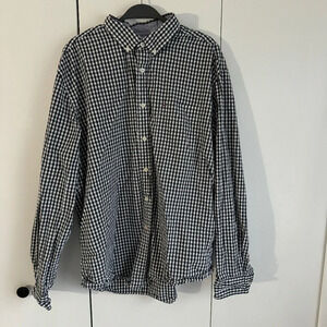 Tommy Hilfiger Men's Classic Fit Button-Up Shirt XL Black & White Gingham Summer